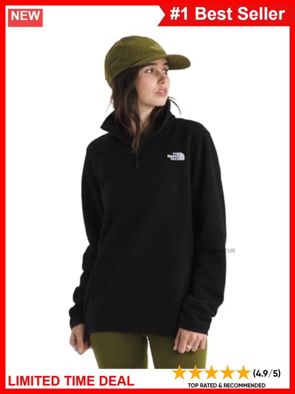 The North Face Glacier Fleece Quarter Zip Pullover Jacket Zip Pockets